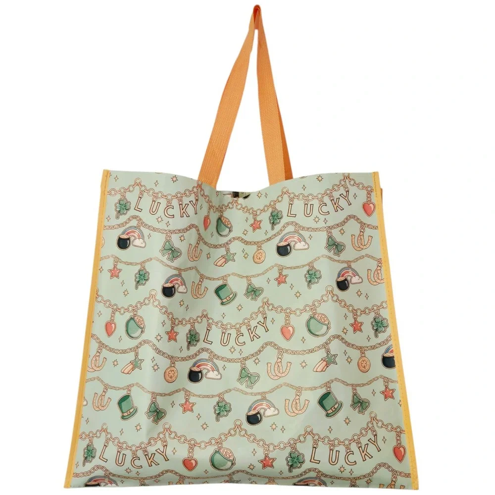 Lucky Charm St. Patricks Patty's Clovers Reusable Gift Shopping Bag HomeGoods